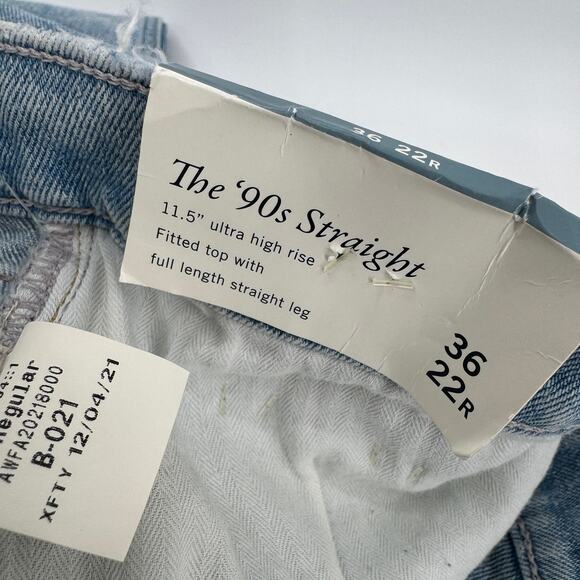 Abercrombie & Fitch Jeans Womens 22 Criss Cross 90's Straight High Rise NEW - Picture 10 of 13